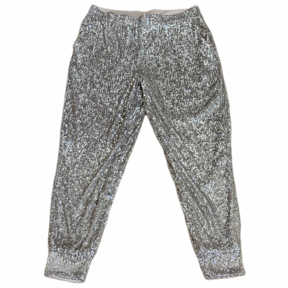 Cable & Gauge Silver Sequin Joggers Size L